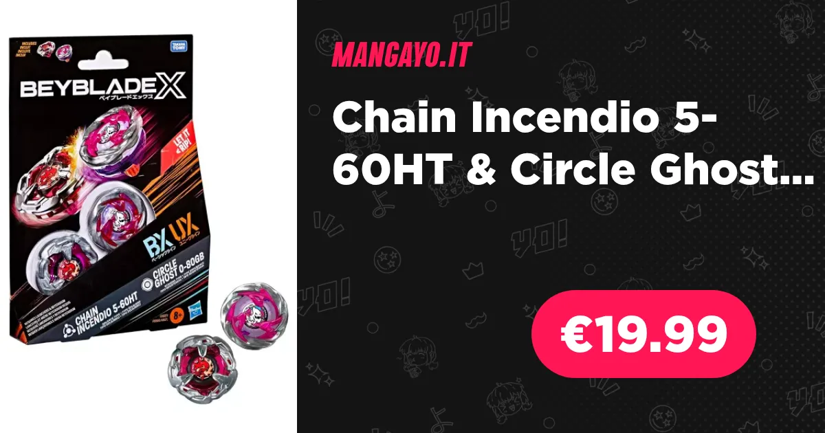 Chain Incendio Model Chain Incendio 5-60HT & Circle Ghost 0-80GB Dual Pack Set - Beyblade X ...